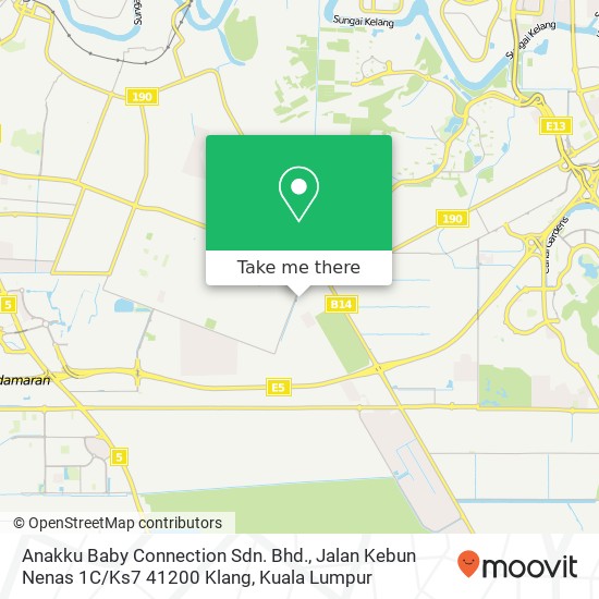 Anakku Baby Connection Sdn. Bhd., Jalan Kebun Nenas 1C / Ks7 41200 Klang map