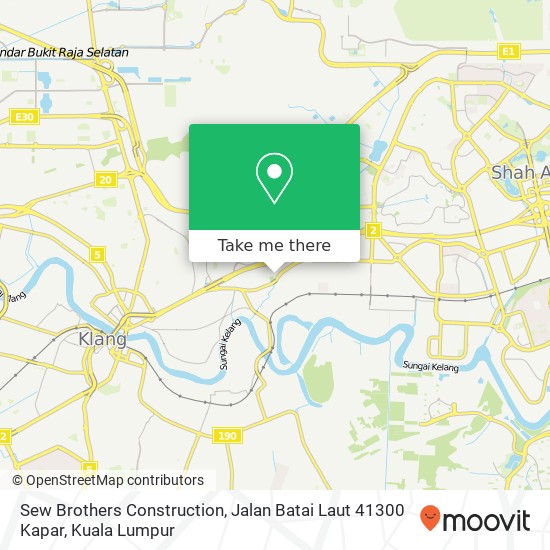 Peta Sew Brothers Construction, Jalan Batai Laut 41300 Kapar