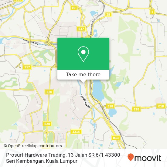 Peta Prosurf Hardware Trading, 13 Jalan SR 6 / 1 43300 Seri Kembangan