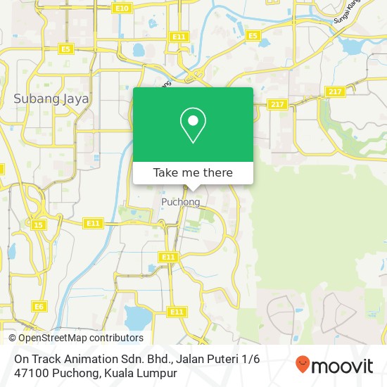 On Track Animation Sdn. Bhd., Jalan Puteri 1 / 6 47100 Puchong map