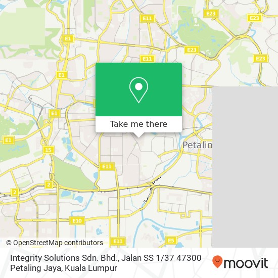 Integrity Solutions Sdn. Bhd., Jalan SS 1 / 37 47300 Petaling Jaya map