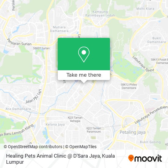 Healing Pets Animal Clinic @ D'Sara Jaya map