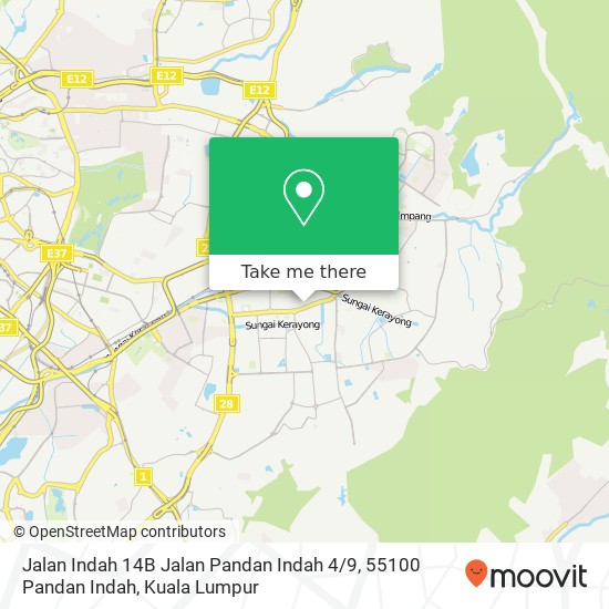 Peta Jalan Indah 14B Jalan Pandan Indah 4 / 9, 55100 Pandan Indah