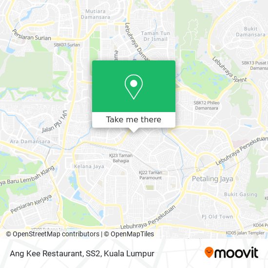 Ang Kee Restaurant, SS2 map