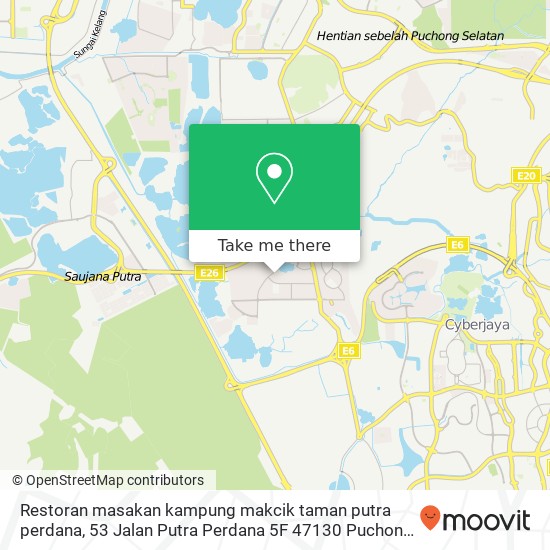 Restoran masakan kampung makcik taman putra perdana, 53 Jalan Putra Perdana 5F 47130 Puchong map