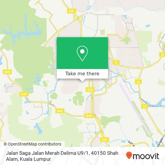 Jalan Saga Jalan Merah Delima U9 / 1, 40150 Shah Alam map