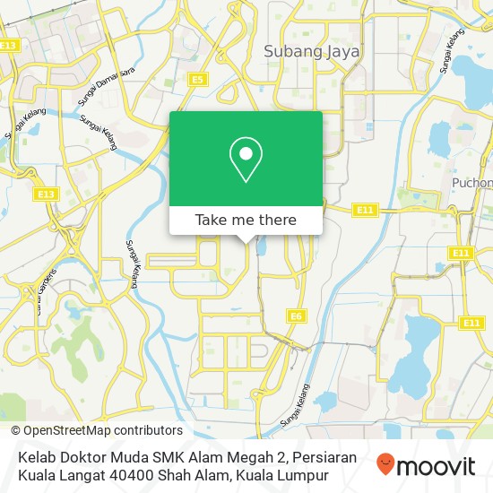 Peta Kelab Doktor Muda SMK Alam Megah 2, Persiaran Kuala Langat 40400 Shah Alam