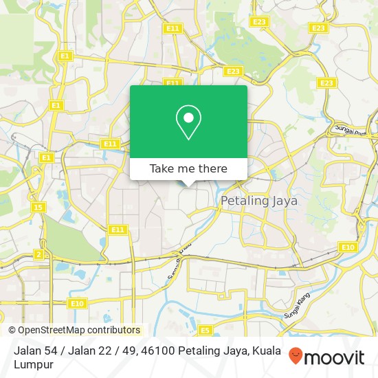 Peta Jalan 54 / Jalan 22 / 49, 46100 Petaling Jaya