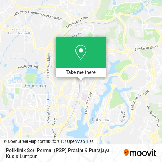 Peta Poliklinik Seri Permai (PSP) Presint 9 Putrajaya