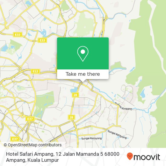 Hotel Safari Ampang, 12 Jalan Mamanda 5 68000 Ampang map