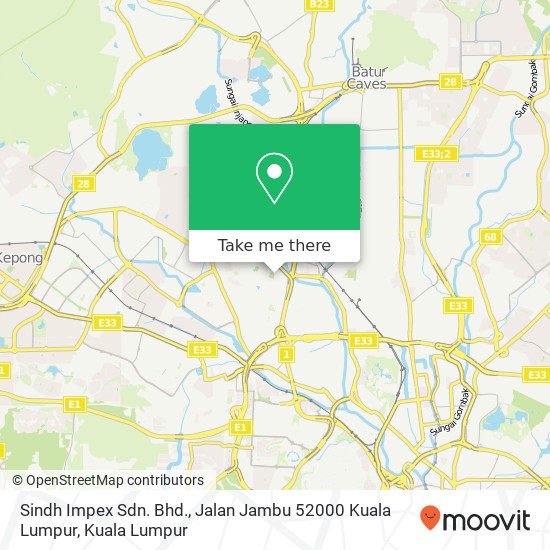 Sindh Impex Sdn. Bhd., Jalan Jambu 52000 Kuala Lumpur map