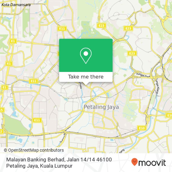 Malayan Banking Berhad, Jalan 14 / 14 46100 Petaling Jaya map