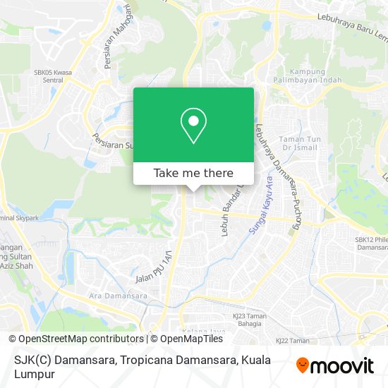 Peta SJK(C) Damansara, Tropicana Damansara