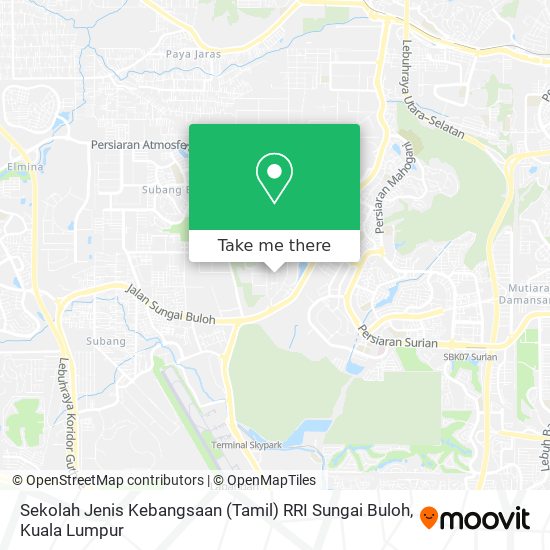 Peta Sekolah Jenis Kebangsaan (Tamil) RRI Sungai Buloh