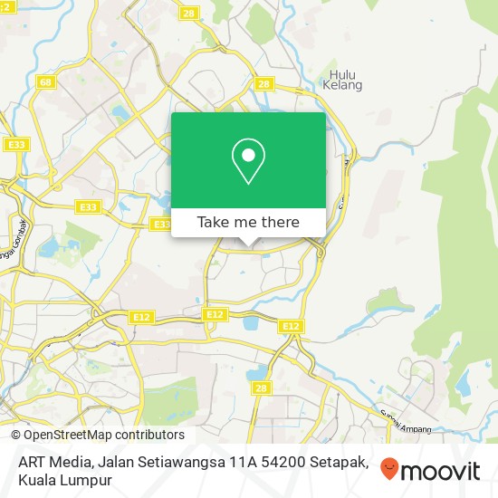 Peta ART Media, Jalan Setiawangsa 11A 54200 Setapak