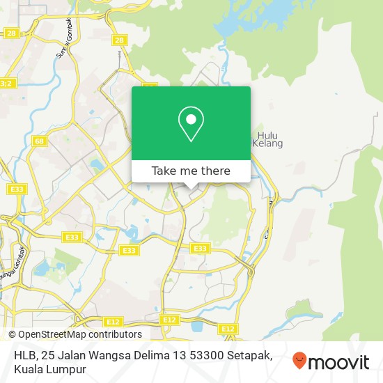 Peta HLB, 25 Jalan Wangsa Delima 13 53300 Setapak