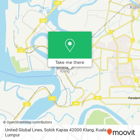 United Global Lines, Solok Kapas 42000 Klang map