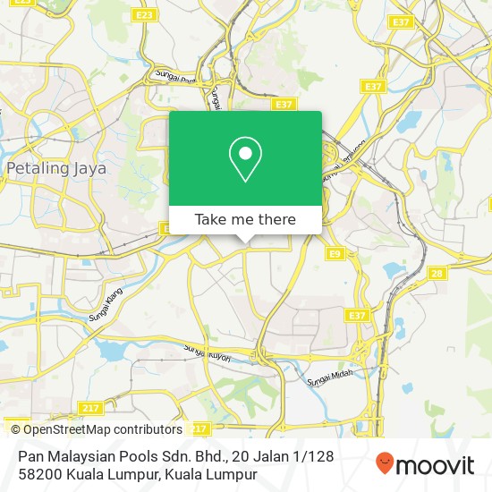Peta Pan Malaysian Pools Sdn. Bhd., 20 Jalan 1 / 128 58200 Kuala Lumpur