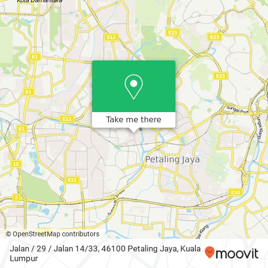 Peta Jalan / 29 / Jalan 14 / 33, 46100 Petaling Jaya