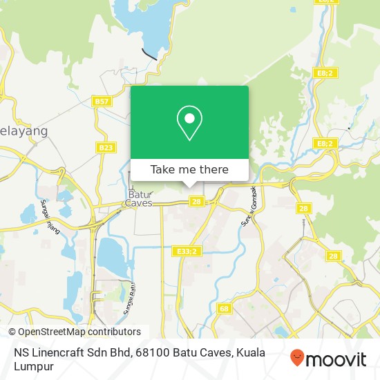 Peta NS Linencraft Sdn Bhd, 68100 Batu Caves