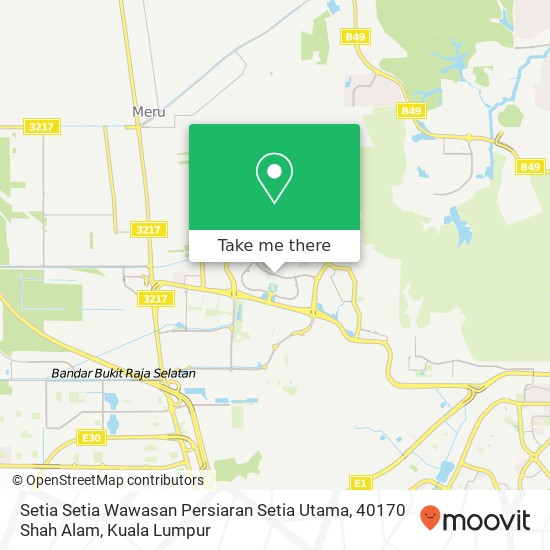 Peta Setia Setia Wawasan Persiaran Setia Utama, 40170 Shah Alam