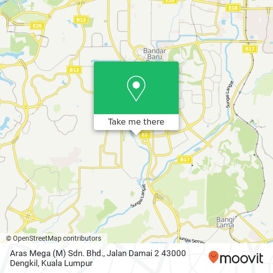 Aras Mega (M) Sdn. Bhd., Jalan Damai 2 43000 Dengkil map