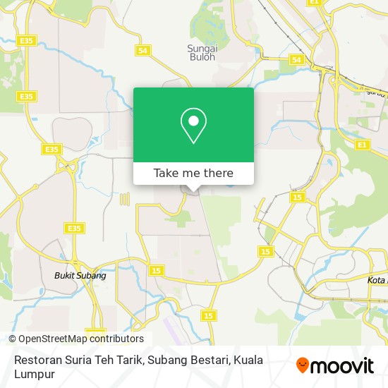 Restoran Suria Teh Tarik, Subang Bestari map