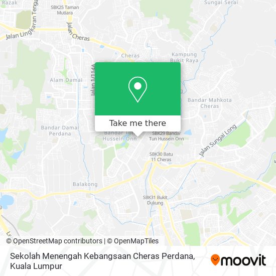 Sekolah Menengah Kebangsaan Cheras Perdana map