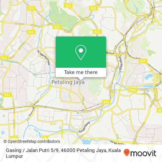 Gasing / Jalan Putri 5 / 9, 46000 Petaling Jaya map