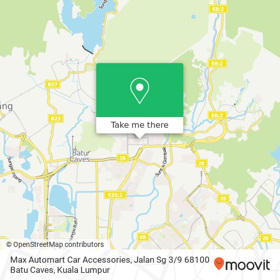 Peta Max Automart Car Accessories, Jalan Sg 3 / 9 68100 Batu Caves