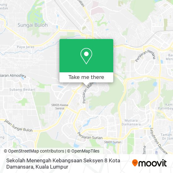 Peta Sekolah Menengah Kebangsaan Seksyen 8 Kota Damansara