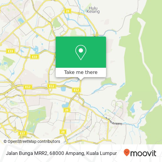 Peta Jalan Bunga MRR2, 68000 Ampang