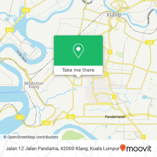 Peta Jalan 12 Jalan Pandama, 42000 Klang