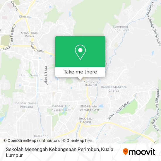 Peta Sekolah Menengah Kebangsaan Perimbun