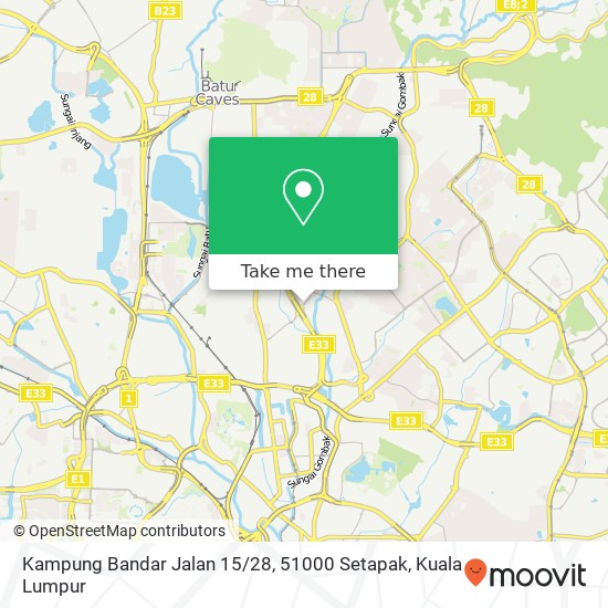 Peta Kampung Bandar Jalan 15 / 28, 51000 Setapak