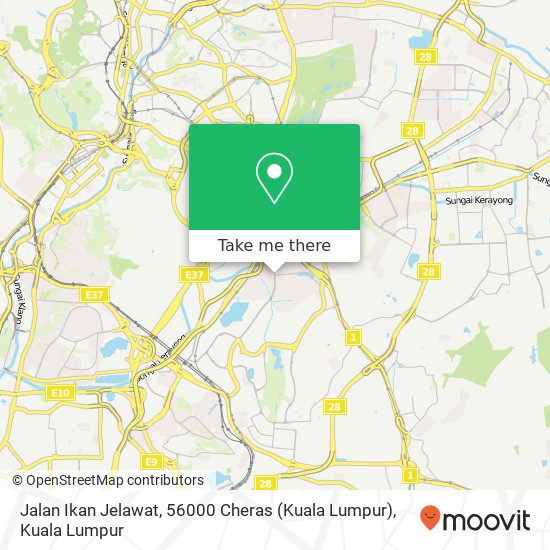 Peta Jalan Ikan Jelawat, 56000 Cheras (Kuala Lumpur)