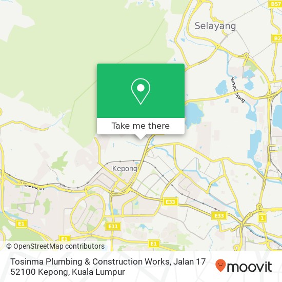 Peta Tosinma Plumbing & Construction Works, Jalan 17 52100 Kepong