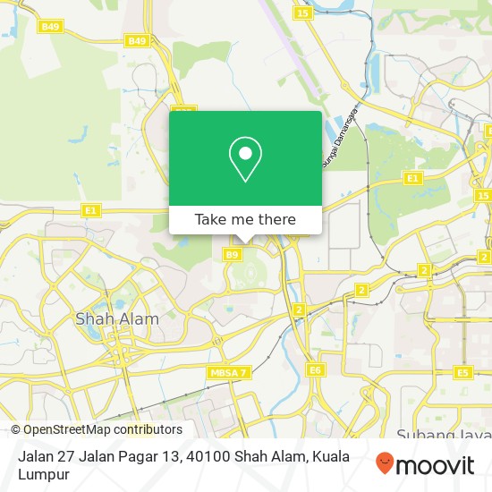 Peta Jalan 27 Jalan Pagar 13, 40100 Shah Alam