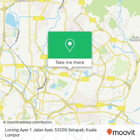 Peta Lorong Ayer 1 Jalan Ayer, 53200 Setapak