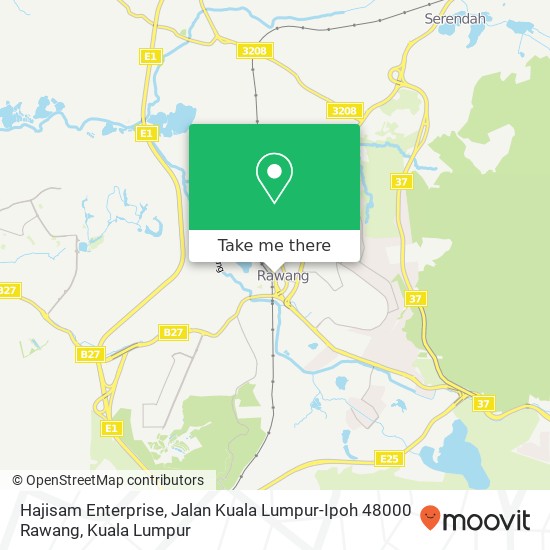 Peta Hajisam Enterprise, Jalan Kuala Lumpur-Ipoh 48000 Rawang