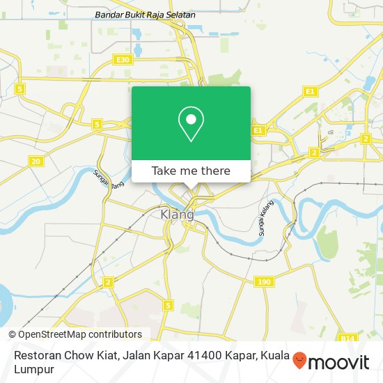Peta Restoran Chow Kiat, Jalan Kapar 41400 Kapar