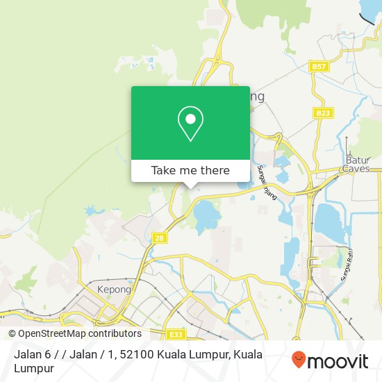 Peta Jalan 6 / / Jalan / 1, 52100 Kuala Lumpur