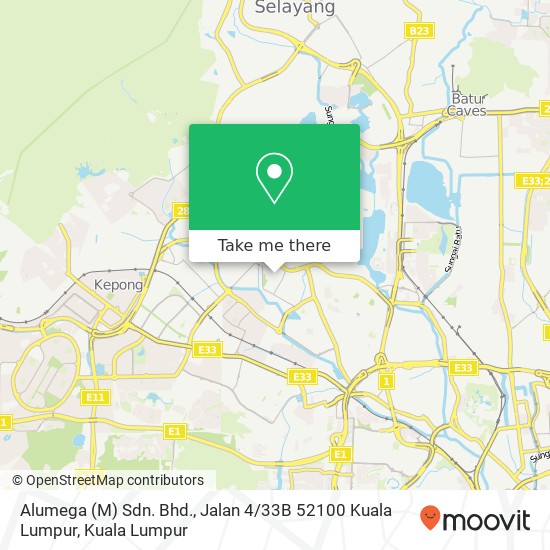 Alumega (M) Sdn. Bhd., Jalan 4 / 33B 52100 Kuala Lumpur map