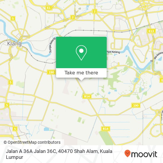 Peta Jalan A 36A Jalan 36C, 40470 Shah Alam