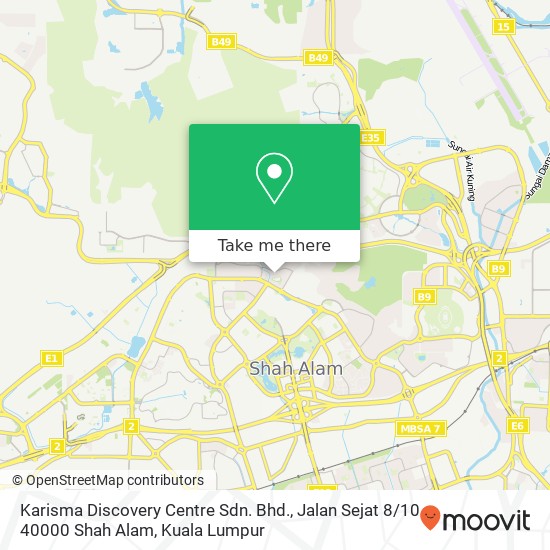 Peta Karisma Discovery Centre Sdn. Bhd., Jalan Sejat 8 / 10 40000 Shah Alam