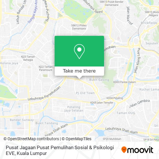 Pusat Jagaan Pusat Pemulihan Sosial & Psikologi EVE map