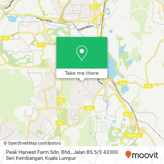 Peak Harvest Farm Sdn. Bhd., Jalan BS 5 / 3 43300 Seri Kembangan map