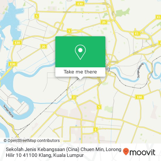 Peta Sekolah Jenis Kebangsaan (Cina) Chuen Min, Lorong Hilir 10 41100 Klang