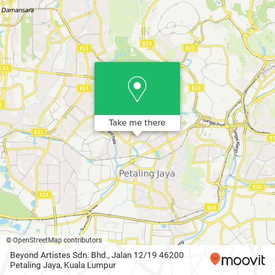 Peta Beyond Artistes Sdn. Bhd., Jalan 12 / 19 46200 Petaling Jaya