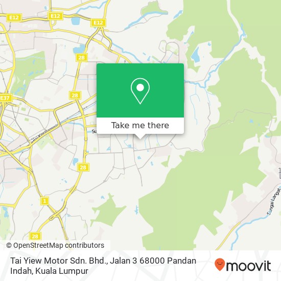 Tai Yiew Motor Sdn. Bhd., Jalan 3 68000 Pandan Indah map